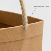Sacs cadeaux pour petites entreprises, personnalisés, en papier kraft recyclé, avec poignées en corde de coton, logo, écologiques, pour les marques de café bio