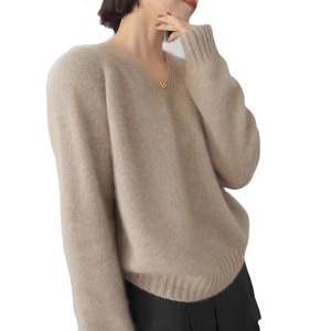 Autunno e inverno nuovo maglione in Cashmere 100 da <span class=keywords><strong>donna</strong></span> maglione largo Pullover pigro in lana pesante lavorato a <span class=keywords><strong>maglia</strong></span> - Product Image 2