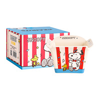Bol à popcorn en céramique Snoopy, joli bol carré pour frites, chips et desserts, compatible micro-ondes, idéal pour les soirées cinéma