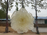 Y175Luxury Grande installation artistique florale géante en organza et soie pour la décoration de fond de scène de mariage et de fête