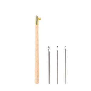 Vente d'usine manche en bois broderie perles aiguille outils paillettes perles aiguille ensemble Crochet trousse à outils <span class=keywords><strong>Tambour</strong></span> crochet avec 3 aiguilles - Product Image 3