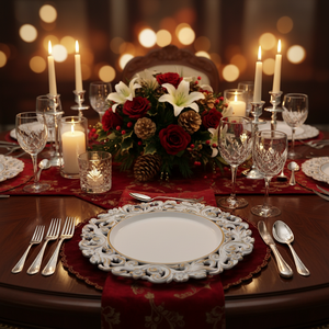 Plato de Presentación Moderno y Lujoso de 13 Pulgadas, Duradero, de PP, con Diseño Personalizado para Cenas de Boda y Eventos de Carne - Product Image 2