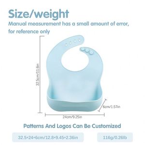 Baberos de Silicona de Grado Alimenticio Personalizados de Primera Calidad para Bebés, Libres de BPA, Impermeables, con Cierre de Botón - Product Image 2