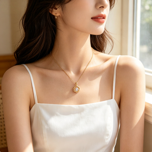 Joyería de Moda a Precios Accesibles, Collar de Acero Inoxidable con Colgante de Corazón de Circonio en Oro y Plata para <span class=keywords><strong>4</strong></span> Mejores Amigas, TGXL12638 - Product Image 1