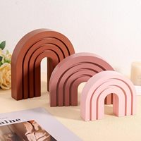 Étagères à livres arc-en-ciel en bois, serre-livres arqués pour chambre d'enfant, bibliothèque décorative, accessoires de luxe pour la maison, support de table
