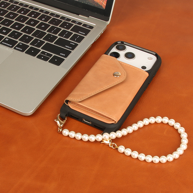 Custom Slim Wallet Leather Phone Case with Card Holder for iPhone 17 16 15 14 Pro Max Crossbody Strap Mobile Phone Cover