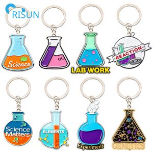 Porte-clés en chaîne <span class=keywords><strong>Science</strong></span> Matters en gros, personnalisé, avec paillettes, éléments chimiques du mercure, Llavero, expérience de laboratoire, porte-clés - Product Image 1