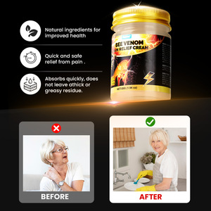 Crème au <span class=keywords><strong>venin</strong></span> <span class=keywords><strong>d</strong></span>'<span class=keywords><strong>abeille</strong></span> Sumifun pour soulager la douleur, soin corporel, durée de conservation de 6 mois, pot en verre, boîte extérieure convexe en carton argenté V20004 - Product Image 3