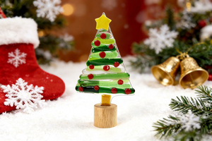 Festive Fused Glass Christmas <b>Tree</b> Ornament Handmade Art Glass Suncatcher Xmas Wall <b>Tabletop</b> Decor Holiday Display Piece - Product Image 6