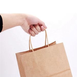 Bolsas de Papel Kraft Blancas y Marrones de 13*8*21cm con Asas para Festivales, Compras, Tiendas, Fiestas, Regalos, Empaques Comerciales - Product Image 5