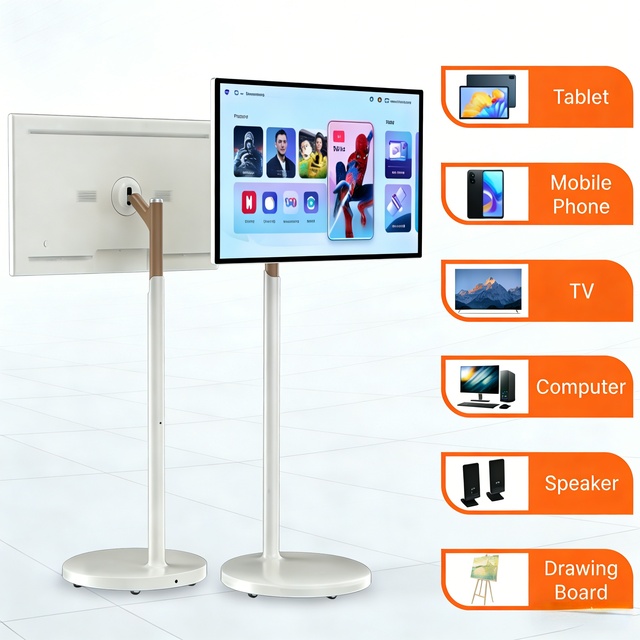 32 Inch Four-in-One Floor-standing Smart Screen Android 13 8GB RAM IPS Panel 128GB ROM Dual-Purpose Display Terminal WiFi