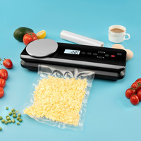 Scelleuse sous vide électrique avec balance numérique détachable, barre métallique à une touche, coupe-sac intégré, NTC, pour la conservation alimentaire et les achats en gros