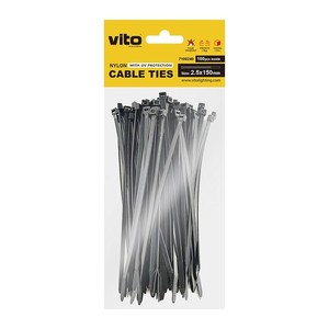 Attaches-câbles Vito 2,5x150mm en nylon avec protection UV, 100 pièces - Product Image 1