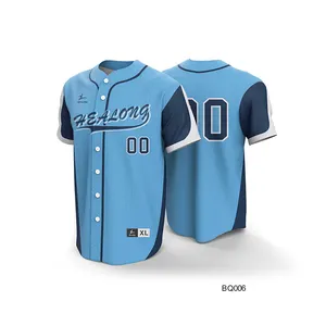 Benutzer definierte Baseball-Shirts Button Sublimated Printing Low MOQ Blank Baseball-Trikot