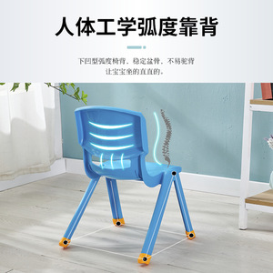 <b>Childrens</b> <b>Plastic</b> <b>Chair</b> With Backrest Thickened Anti Slip Home Use For Kids - Product Image 4