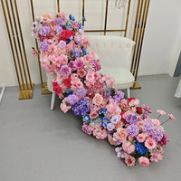 Chemin de table floral artificiel en soie classique de haute qualité Muwei - Décoration durable pour allée de mariage, scène, toile de fond 100-240cm