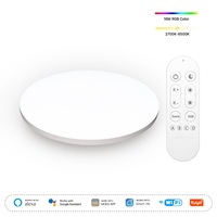 Plafonnier LED intelligent Tuya 24W WiFi RGB à intensité variable avec télécommande, mode rythme musical 1800K-6500K