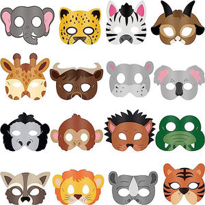 ชุดหน้ากากรูปสัตว์อุปกรณ์กระดาษพลาสติกสำหรับใช้ในงานปาร์ตี้ชุดปาร์ตี้งานวันเกิดสำหรับสวนสัตว์บ้านไร่ซาฟารีป่าธีมป่าปาร์ตี้วันฮาโลวีน - Product Image 2
