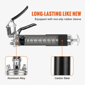 Pistolet à graisse professionnel Db Wholesale 6000 PSI 14 oz avec poignée en acier et buse manuelle pour véhicules - Product Image 4