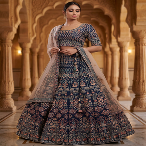 Trajes Tradicionales Indios de Lino y Seda para Mujer, con Pedrería, de Diseño Premium, para Fiestas, de Kanya Fancy Garments, Última Moda para este Eid - Product Image 3