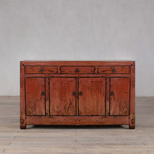 Buffet en <span class=keywords><strong>bois</strong></span> massif de style rustique et antique avec un grand espace de rangement pour le salon et la salle à manger - Product Image 1