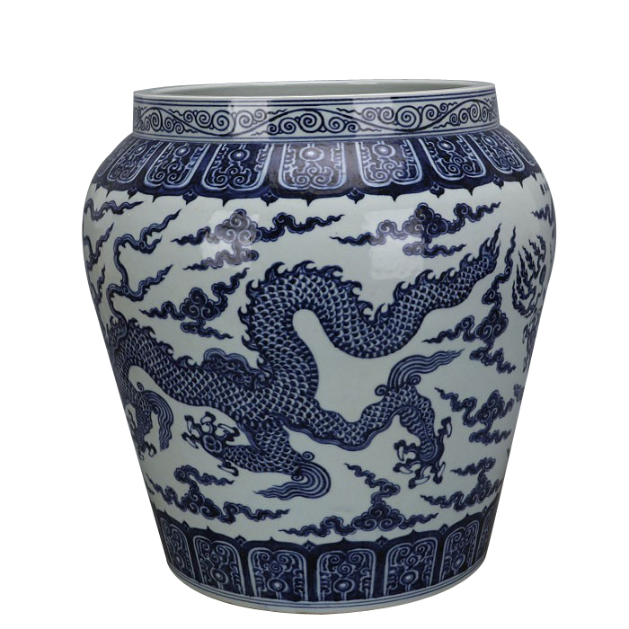 中国，景德镇，青白釉風景画花瓶 仿古中国明代陶瓷花瓶蓝白手绘龙壶景德镇陶瓷花瓶罐定制| Alibaba.com