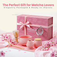 Ensemble cadeau fouet à matcha en bambou personnalisé Geling Factory, vente en gros au Japon, bols à matcha en céramique de haute qualité avec tamis à matcha