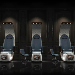 Fauteuil de manucure et pédicure professionnel de luxe moderne, style trône, avec chauffage des sièges, dossier haut et massage des pieds, adapté aux salons de manucure. - Product Image 5