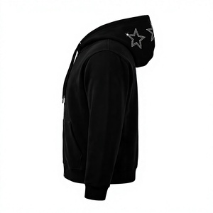 Sudadera con Capucha Extra Grande para Hombre, Negra, 100% Algodón, Antiarrugas, con Estampado Gráfico Personalizado de Anime Japonés Verde, Estilo Hip Hop - Product Image 3