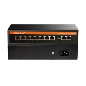 TiNCAM 10 พอร์ต SPOE สวิทช์ 250M POE Power Over Ethernet สวิทช์เครือข่าย POE สําหรับกล้อง IP 10/100Mbps เครือข่าย Vlan สมาร์ทสวิทช์