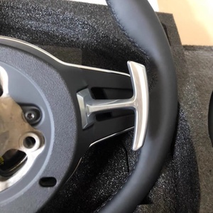 Volante Volant de cuero negro sin botón para Porsche 911 991 992 Cayenne 958 987 Boxster 986 Panamera 970 Taycan <span class=keywords><strong>Macan</strong></span> - Product Image 2