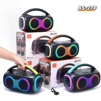 Haut-parleur extérieur sans fil avec lumière rythmique RGB, portable, multifonction TF USB FM, pour batterie 5.3 3000-5000mAh
