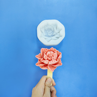 Moule à gâteau en silicone de qualité alimentaire pour crème glacée, dessert, mousse, fleur de pivoine, fleur de pêche, résistant aux basses températures