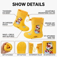 Bottes de pluie pour enfants ultra légères, motif singe de dessin animé, souples, pliables, en EVA, antidérapantes, imperméables, bottes de pluie pour tout-petits, bottes de pluie pour enfants