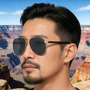 Lunettes de soleil aviateur Ks-3974 pour homme, monture noire, verres TAC, protection UV400, classe 2, pare-soleil, monture en plastique et métal, pour usage extérieur - Product Image 4