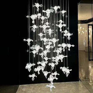 Einkaufs zentrum kreative Kunst dekorative Lampe Glastechnik Lampe Hotel Ausstellungs halle speziell geformte Flügel Anhänger Kronleuchter