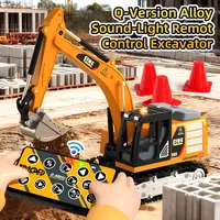 Mini-excavatrice RC en alliage JHD HG301, modèle de simulation électrique avec système sonore et lumineux, jouet télécommandé pour enfants, cadeau