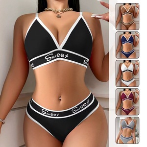 Women's Lingerie Set Sports <strong>Bra</strong> Young Girls Fashion <strong>Bra</strong>&amp;panty Sports Stylish Thongs <strong>Bra</strong> Set - Product Image 1