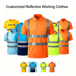 Customized High Visibility Workwear <b>Polo</b> T-shirts Breathable 100% Polyester Reflective <b>Polo</b> Shirts Traffic Work Safety Clothing - Product Image 2