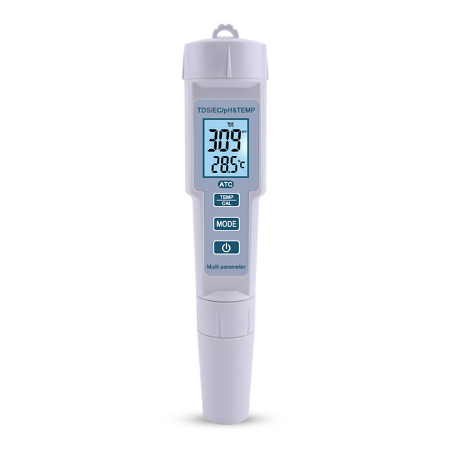 New Tds ph ph Meter / Tds / Ec / Digital Temperature Meter Water Quality Monitor Tester for Swimming Pools, Drinking Water, Aqua