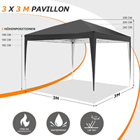 Tente de jardin extérieure étanche Gazebo pop-up facile à monter avec cadre en fer à paroi latérale pour événements Distance de la baie de 5m