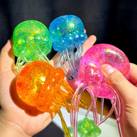 Jouets promotionnels Méduse en maltose, jouets sensoriels anti-stress à paillettes à remontée lente pour enfants, balles à presser sensorielles