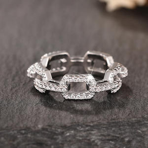 แหวนเพชรเงิน A100 สีธรรมชาติ G สีสวยทันสมัย ใส่ได้ทุกวันสำหรับทุกเพศ - Product Image 1