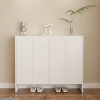 Meuble à chaussures minimaliste pour entrée avec porte battante et étagère inclinée, meuble de rangement pour chaussures sur mesure OEM ODM