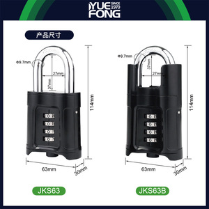 Yuefeng Password <b>Padlock</b> 4-Digit Combination Lock Zinc Alloy Rectangular Black Waterproof Anti-theft for Warehouse and Dormitory - Product Image 2