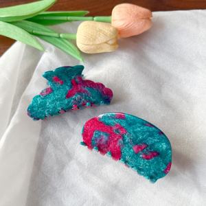 Juego de Pinzas para el Cabello de Acetato Personalizadas Qianjin, Pinzas para el Cabello de Acetato de Celulosa con Diseño Marmoleado de Moda, Logotipo OEM ODM Disponible - Product Image 4