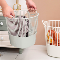 Panier à linge en plastique pour vêtements sales, bac à linge de salle de bain pour trier et ranger les vêtements et les serviettes