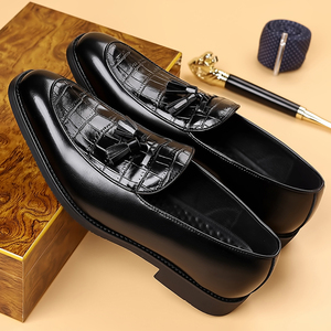 Chaussures en cuir britanniques pour jeunes hommes, à bout pointu, avec pompons, pour mocassins - Product Image 5