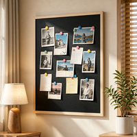 Tableau noir magnétique en bois rustique personnalisé avec logo OEM, idéal pour la maison, le bureau d'entrée ou comme tableau de tâches.