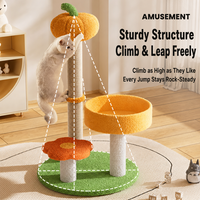 Arbre à chat avec poteau à gratter en sisal, tour d'escalade en bois avec hamac et plateforme
